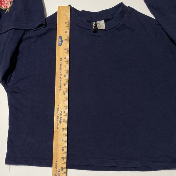 Women's Crop Top Floral Embroidered Flare Long Sleeve XS Lightning 100% Cotton - Picture 6 of 11